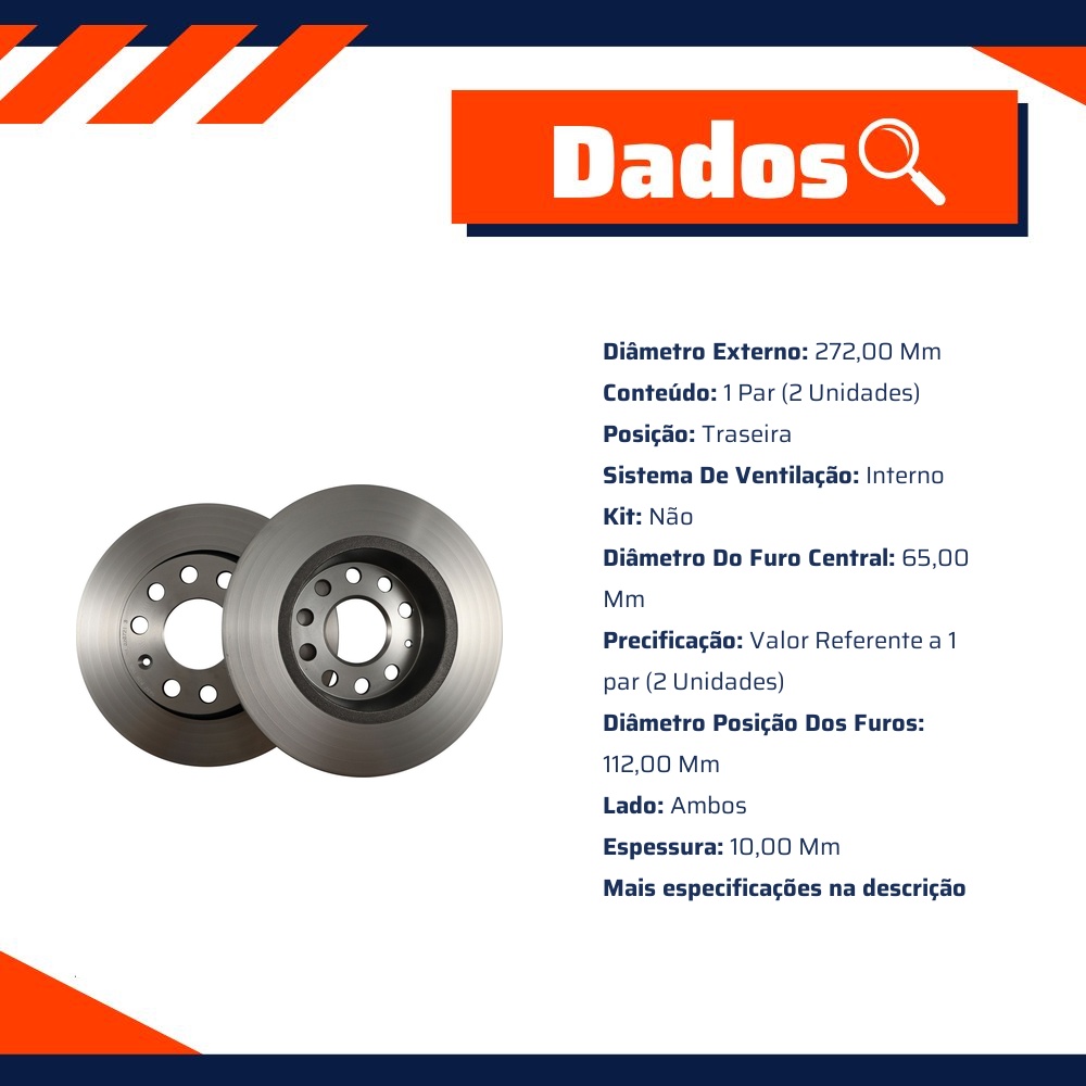 Par de Discos de Freio Sólido Traseiro - Fremax - BD5637