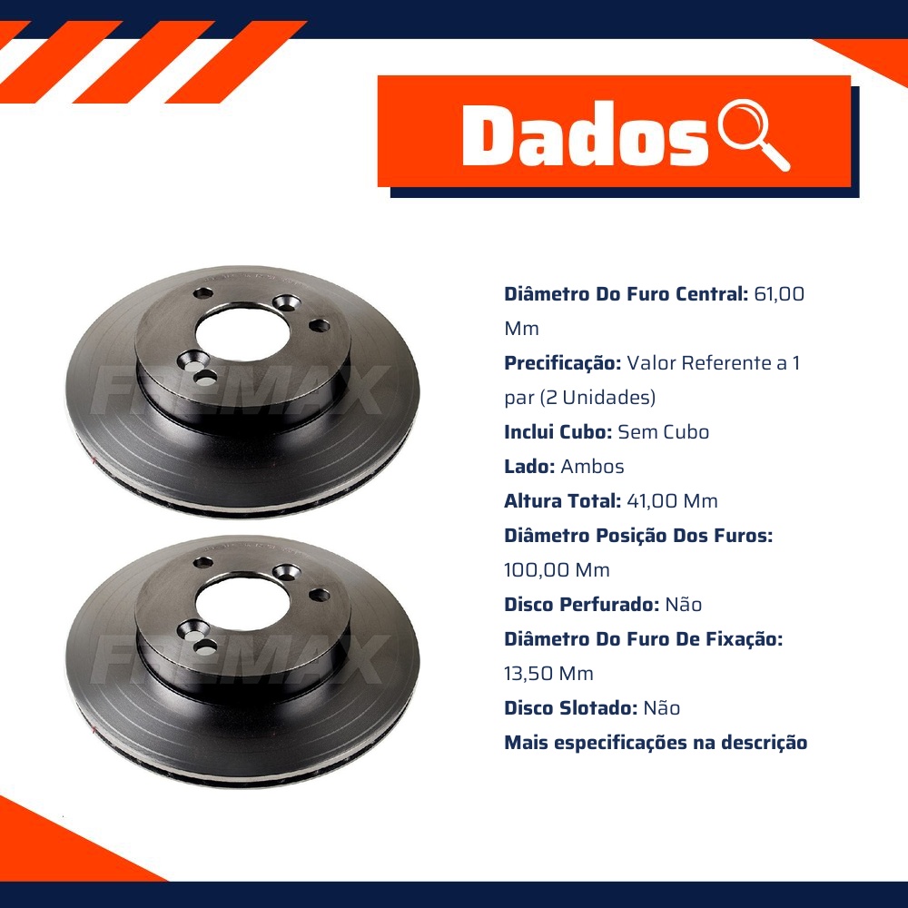 Par de Discos de Freio Ventilado Dianteiro - Fremax - BD3106