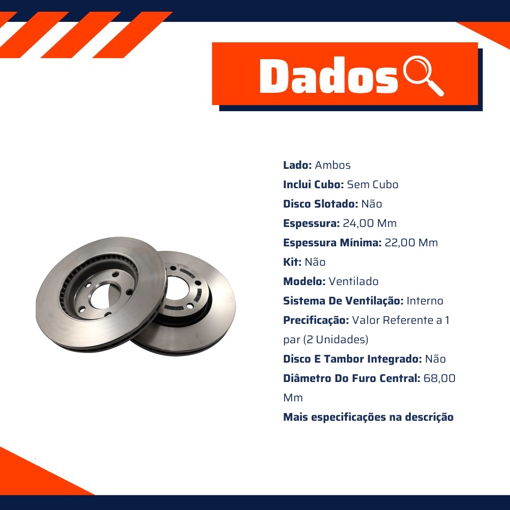 Par de Discos de Freio Ventilado Dianteiro - Fremax - BD2064