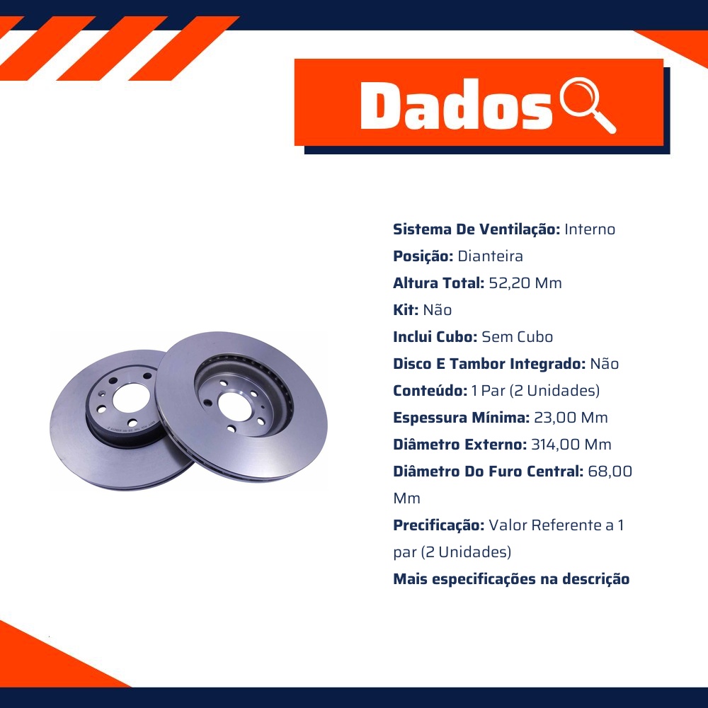 Par de Discos de Freio Ventilado Dianteiro - Fremax - BD6077