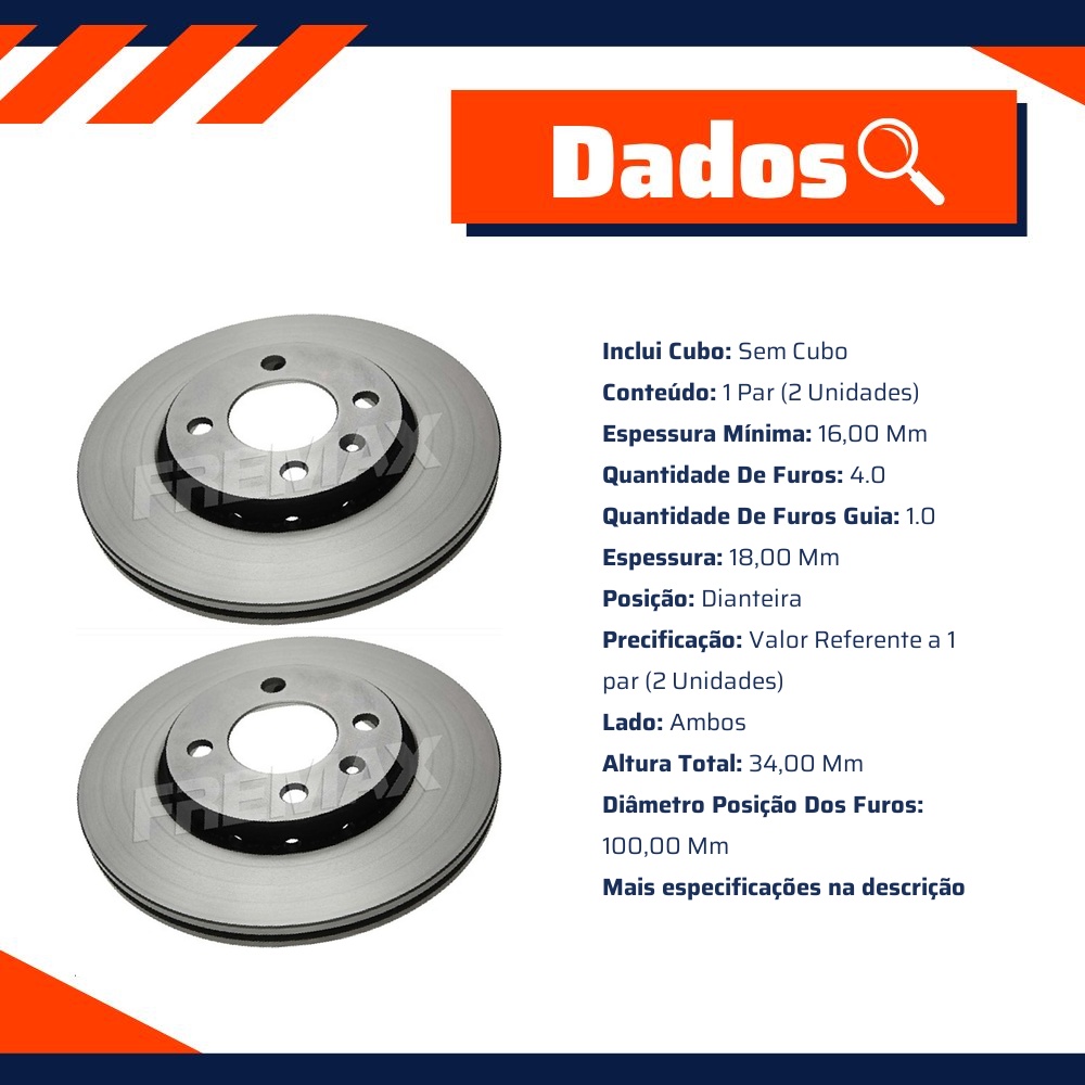 Par de Discos de Freio Ventilado Dianteiro - Fremax - BD5297