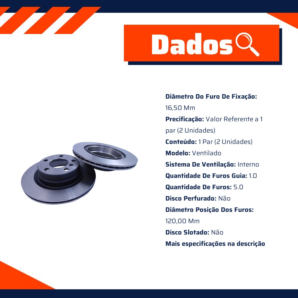 Par de Discos de Freio Ventilado Traseiro - Fremax - BD3406