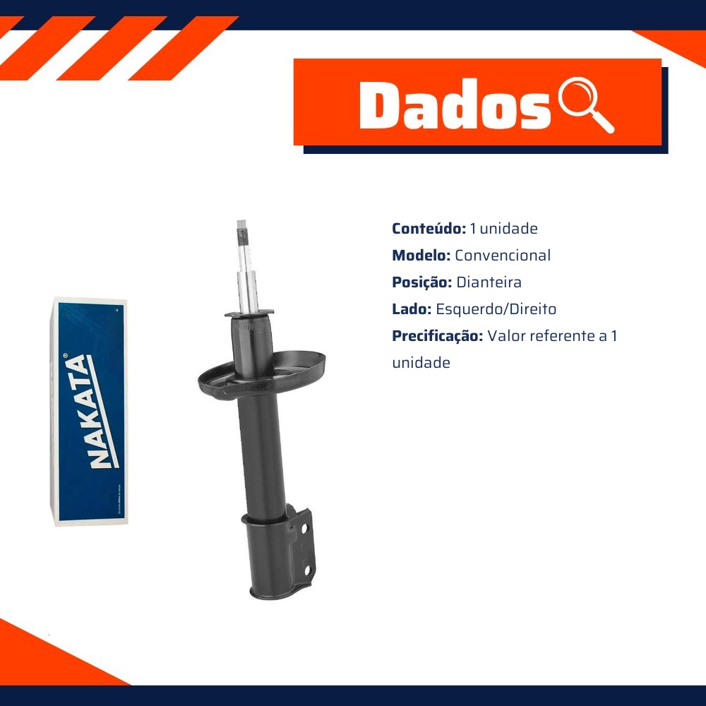 Amortecedor Dianteiro Direito ou Esquerdo da Suspensão para Chevrolet Corsa Pick-Up - Nakata - SE 30829
