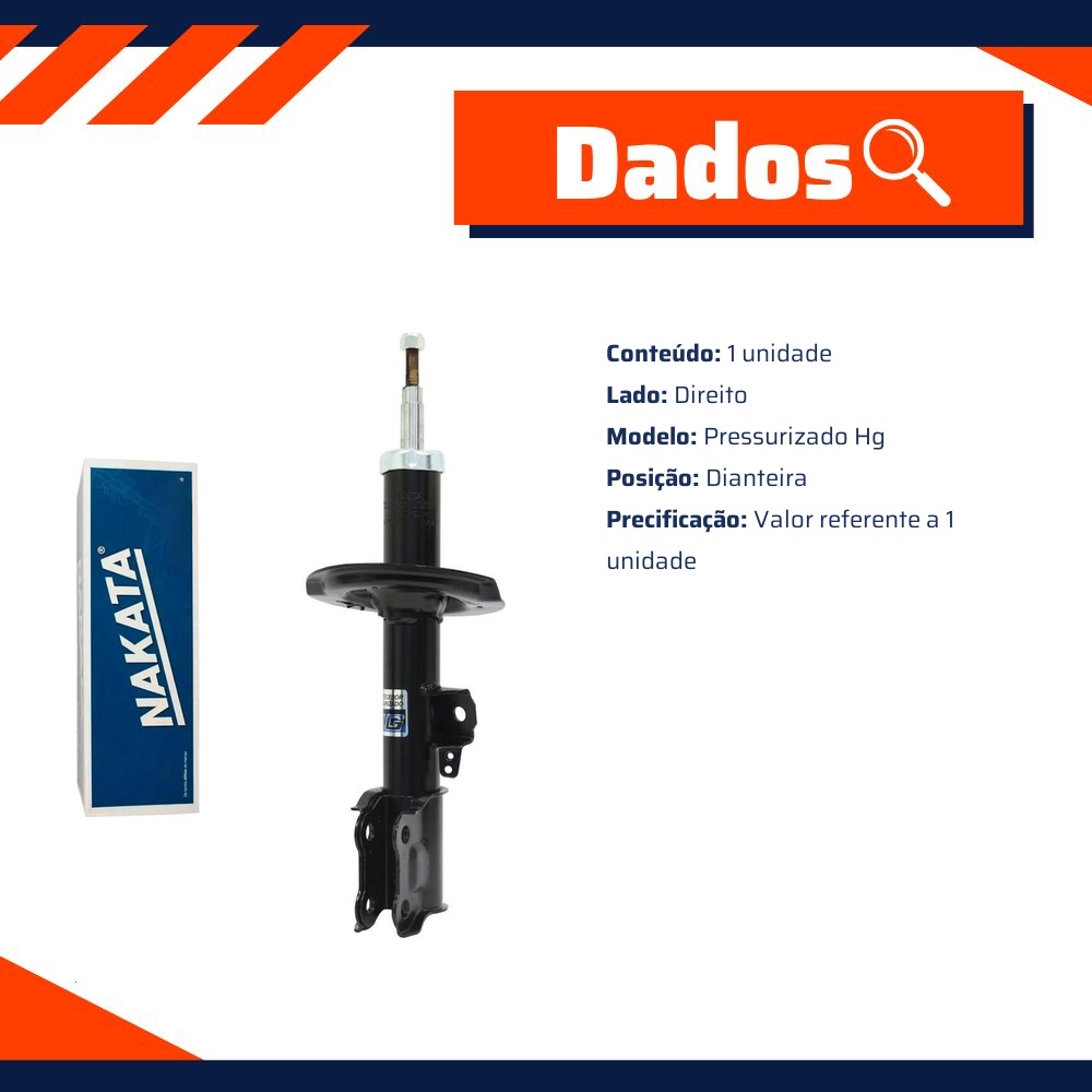 Amortecedor Dianteiro Direito da Suspensão para KIA Soul - Nakata - HG 41061