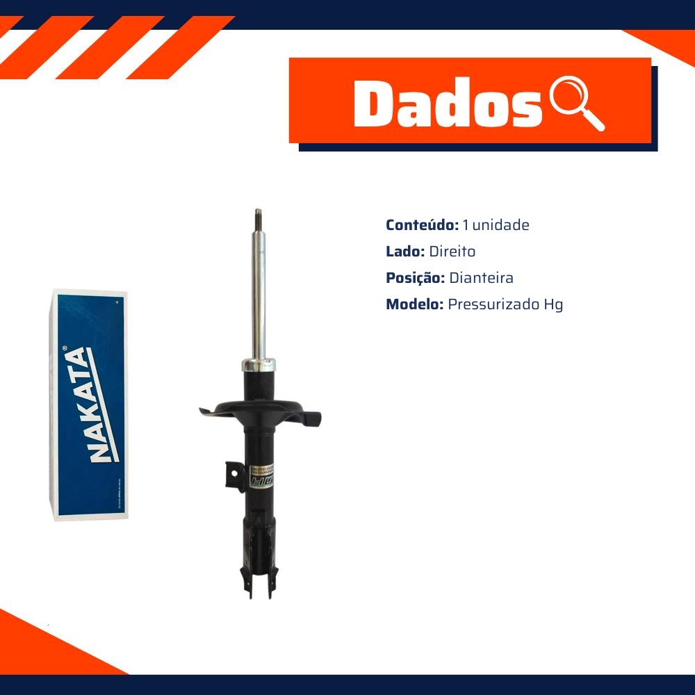 Amortecedor Dianteiro Direito da Suspensão para Mitsubishi ASX - Nakata - HG 41204