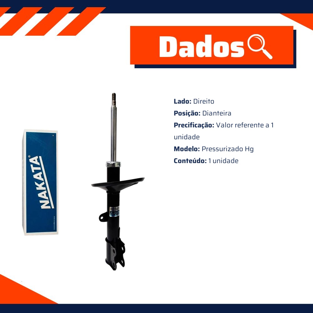 Amortecedor Dianteiro Direito da Suspensão para Chery Tiggo - Nakata - HG 41317