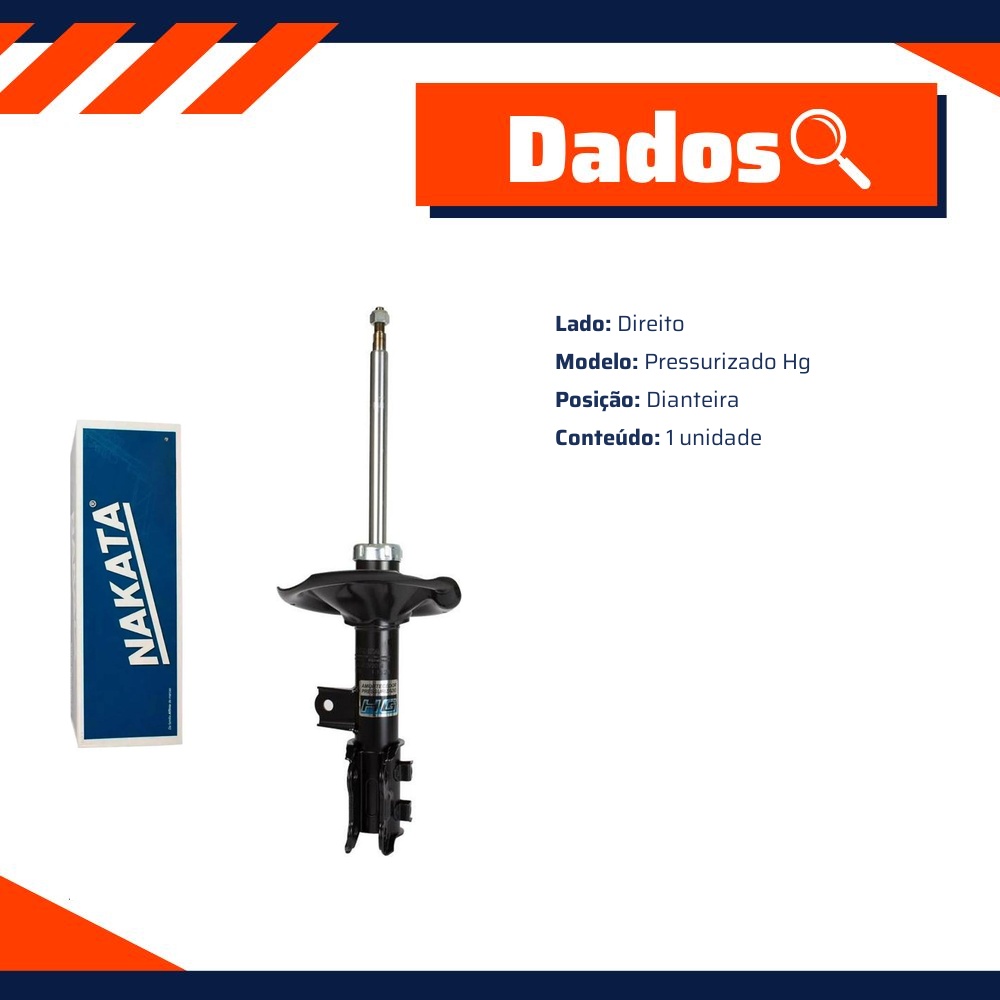 Amortecedor Dianteiro Direito da Suspensão para KIA Cerato - Nakata - HG 41058