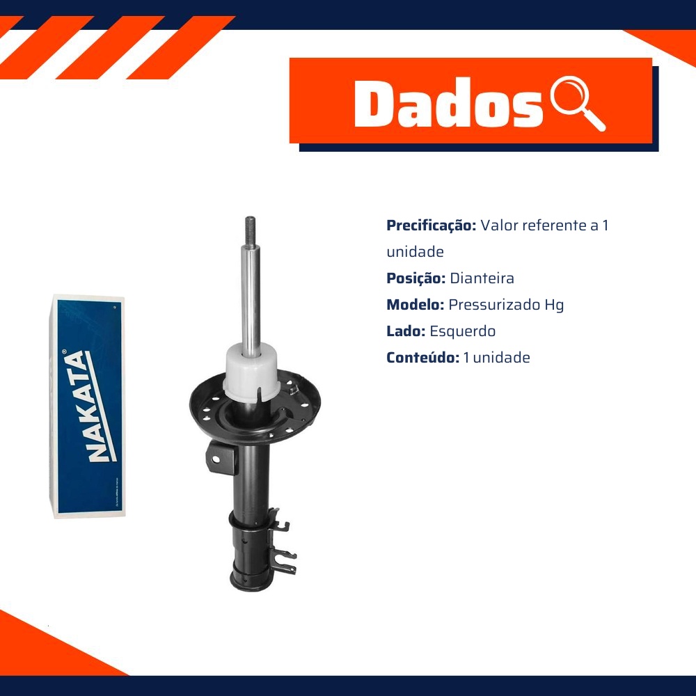 Amortecedor Dianteiro Esquerdo da Suspensão para FIAT Linea e Punto - Nakata - HG 33048