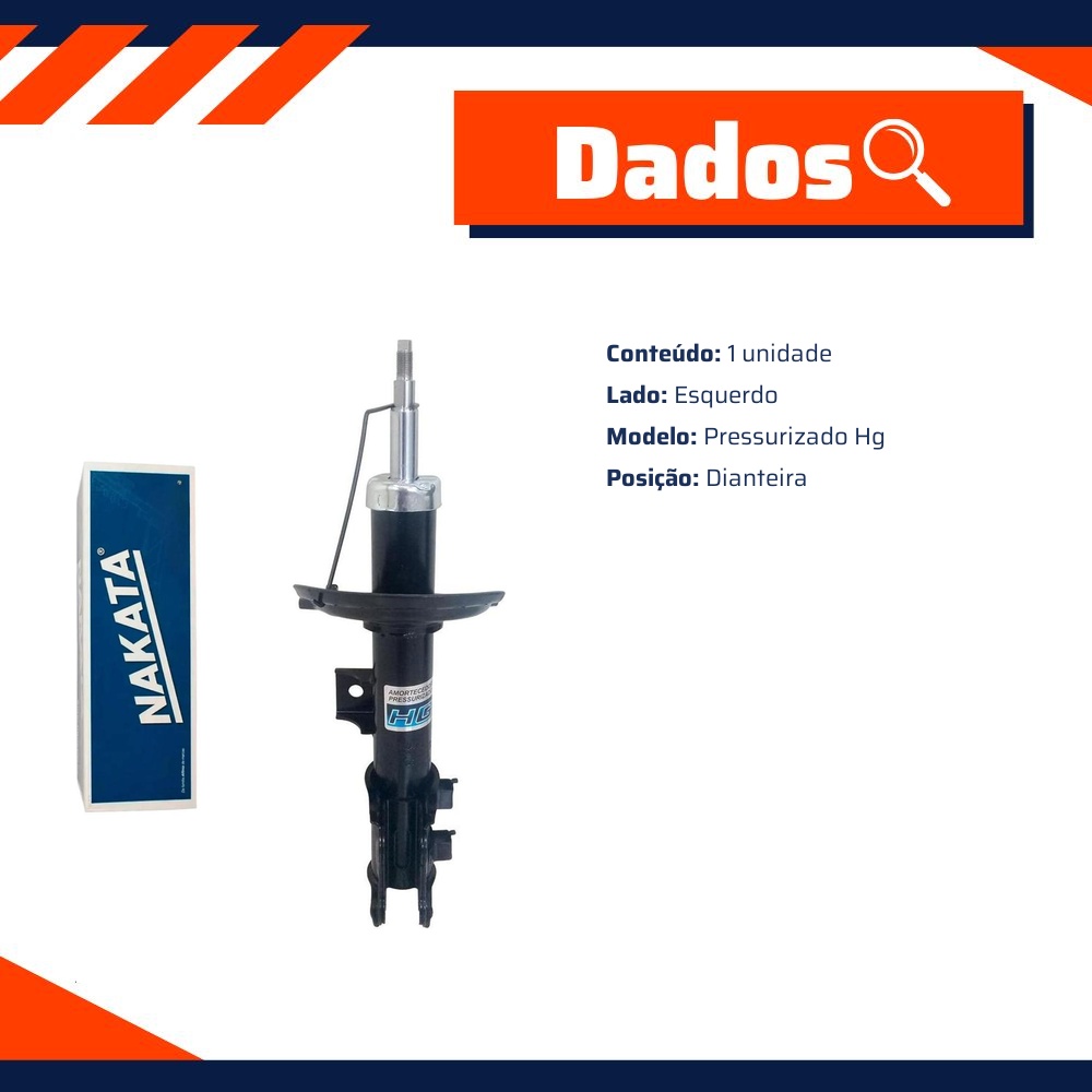 Amortecedor Dianteiro Esquerdo da Suspensão para Hyundai Elantra - Nakata - HG 41149