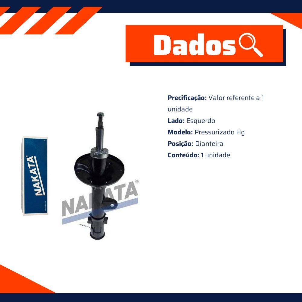Amortecedor Dianteiro Esquerdo da Suspensão Hyundai Tucson e KIA Sportage - Nakata - HG 33078