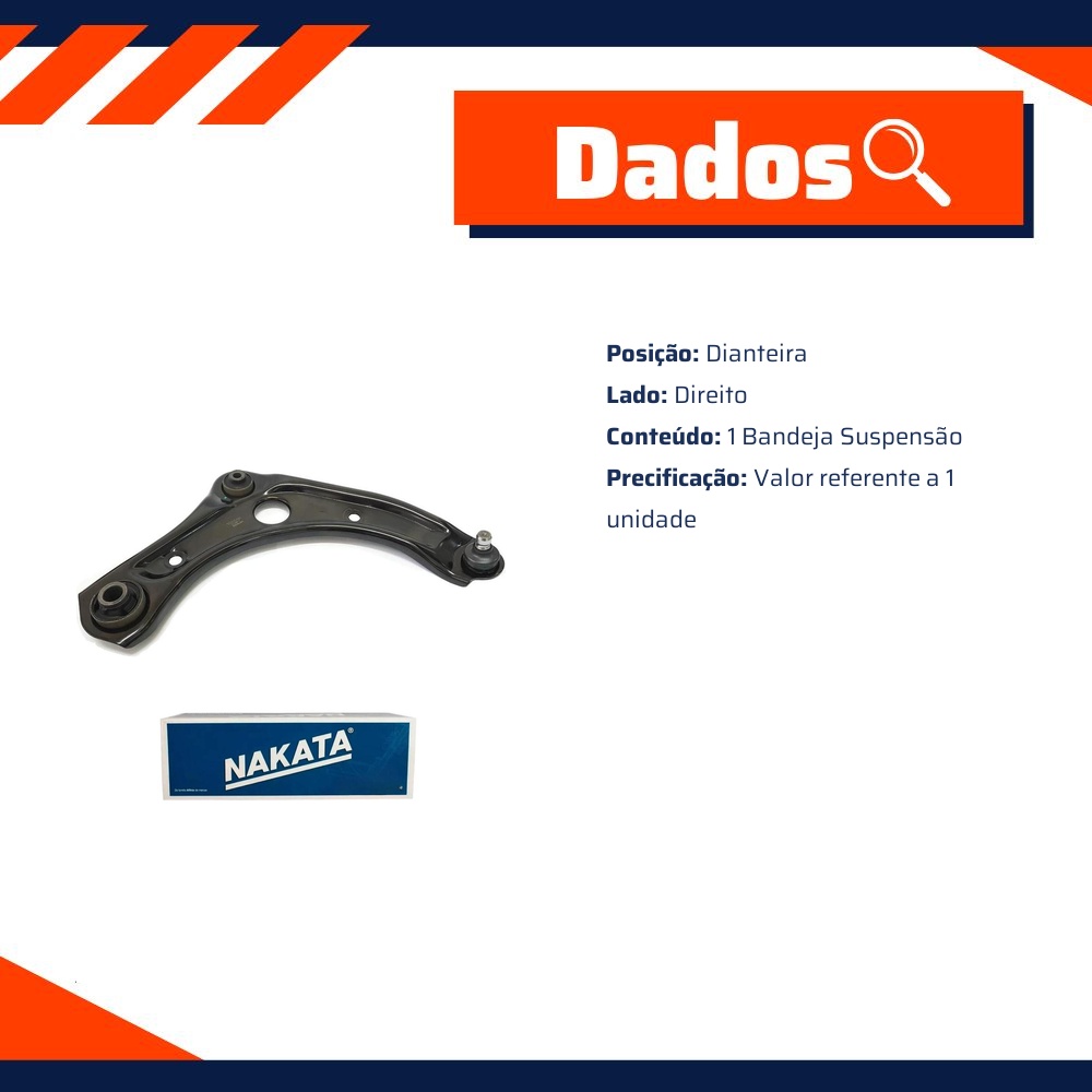 Bandeja de Suspensão Dianteira Direita para Nissan March e Versa - Nakata - NBJ6003DP