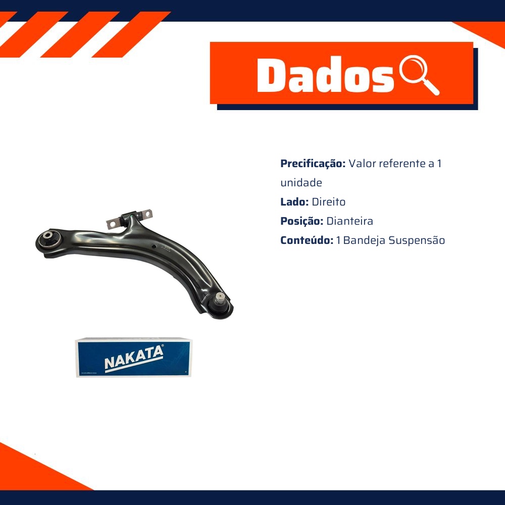 Bandeja de Suspensão Dianteira Direita para Nissan Sentra - Nakata - NBJ6004DP
