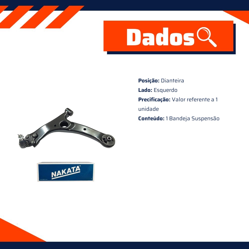 Bandeja de Suspensão Dianteira Esquerda - Nakata - NBJ7002EP