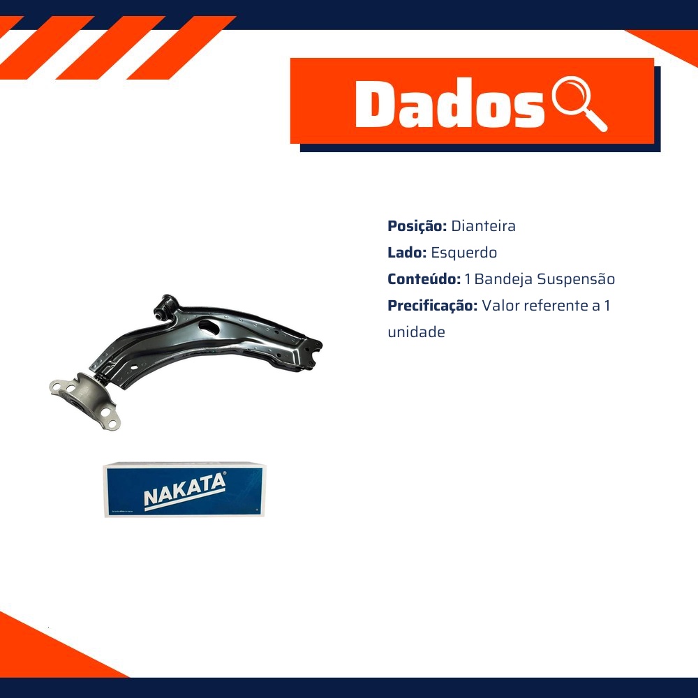 Bandeja de Suspensão Dianteira Esquerda - Nakata - NBJ4018E