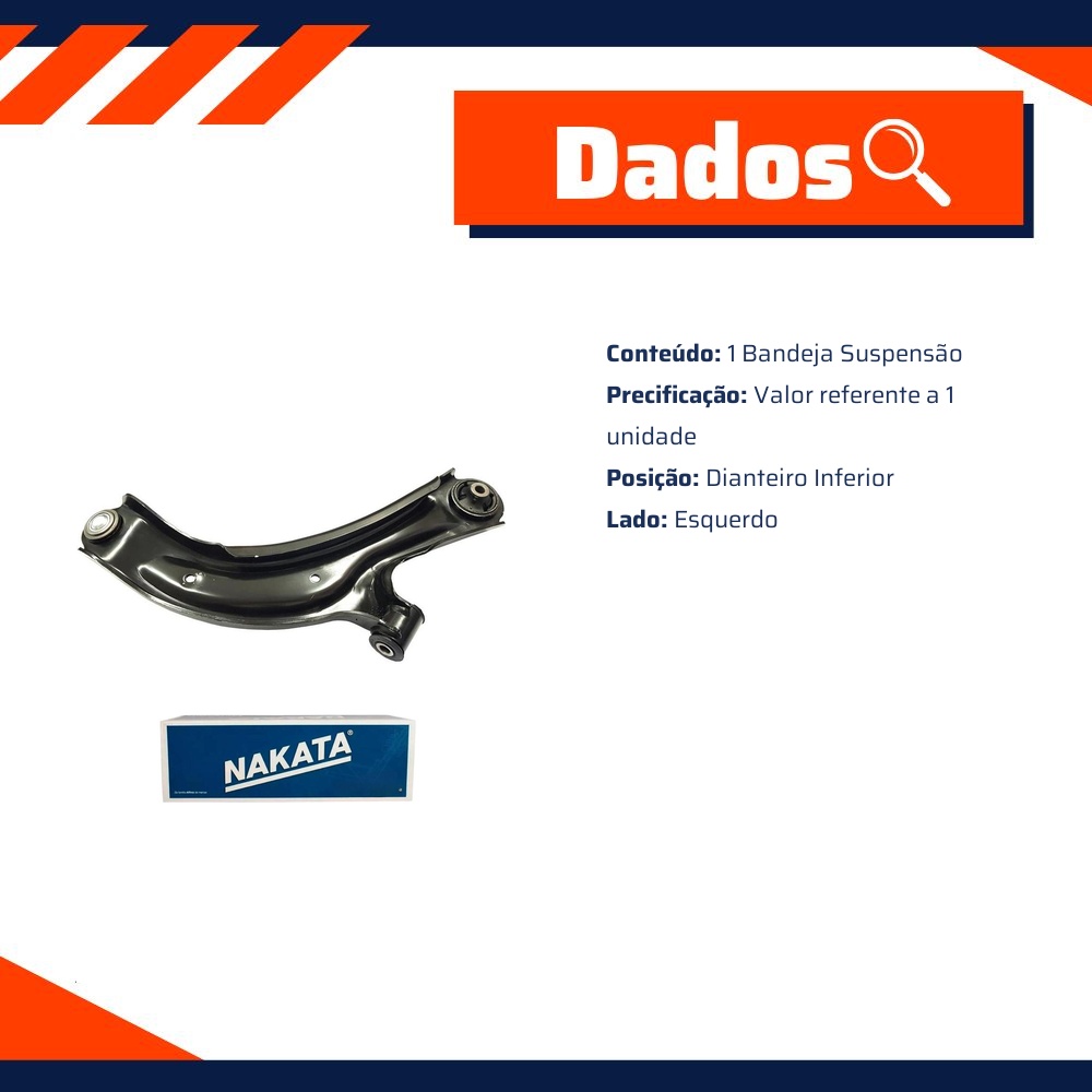 Bandeja de Suspensão Dianteira Inferior Esquerda para Nissan Sentra - Nakata - NBJ6019EP