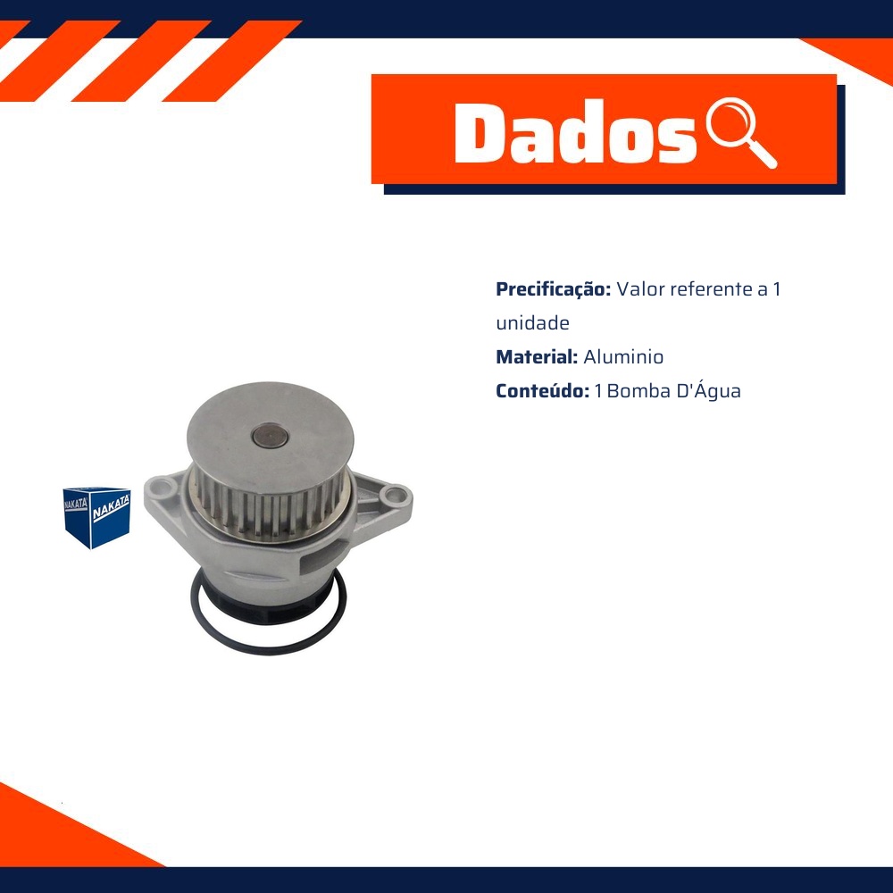 Bomba D'Água para Volkswagen Gol e Parati - Nakata - NKBA07629