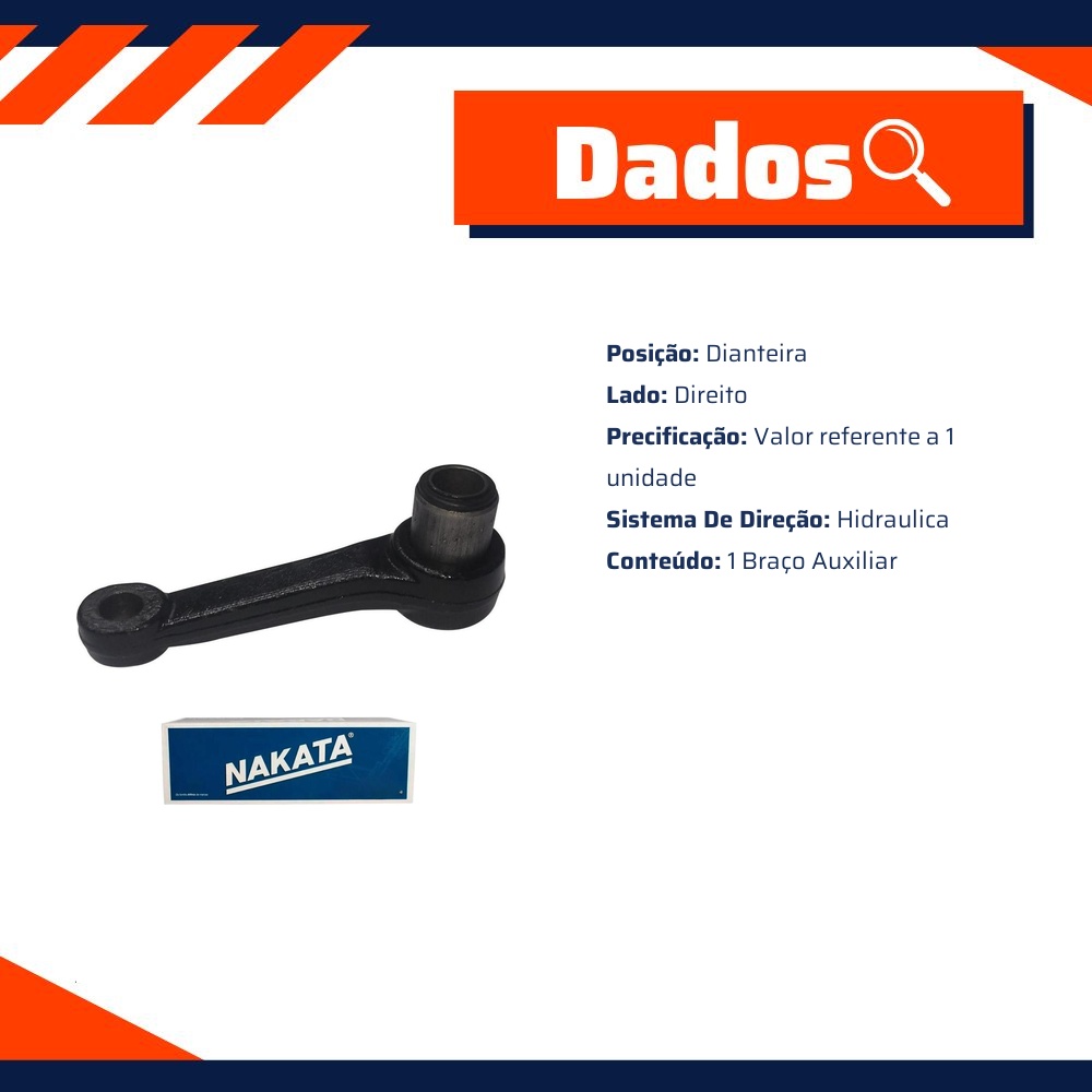 Braço Auxiliar Dianteiro Direito para Chevrolet Omega e Suprema - Nakata - N 378