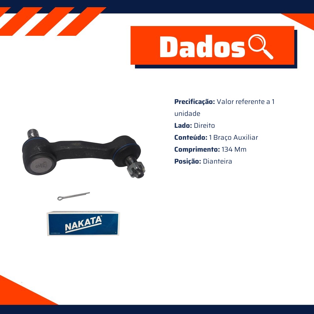 Braço Auxiliar Dianteiro Direito para Chevrolet Blazer e S10 - Nakata - N 3058SA