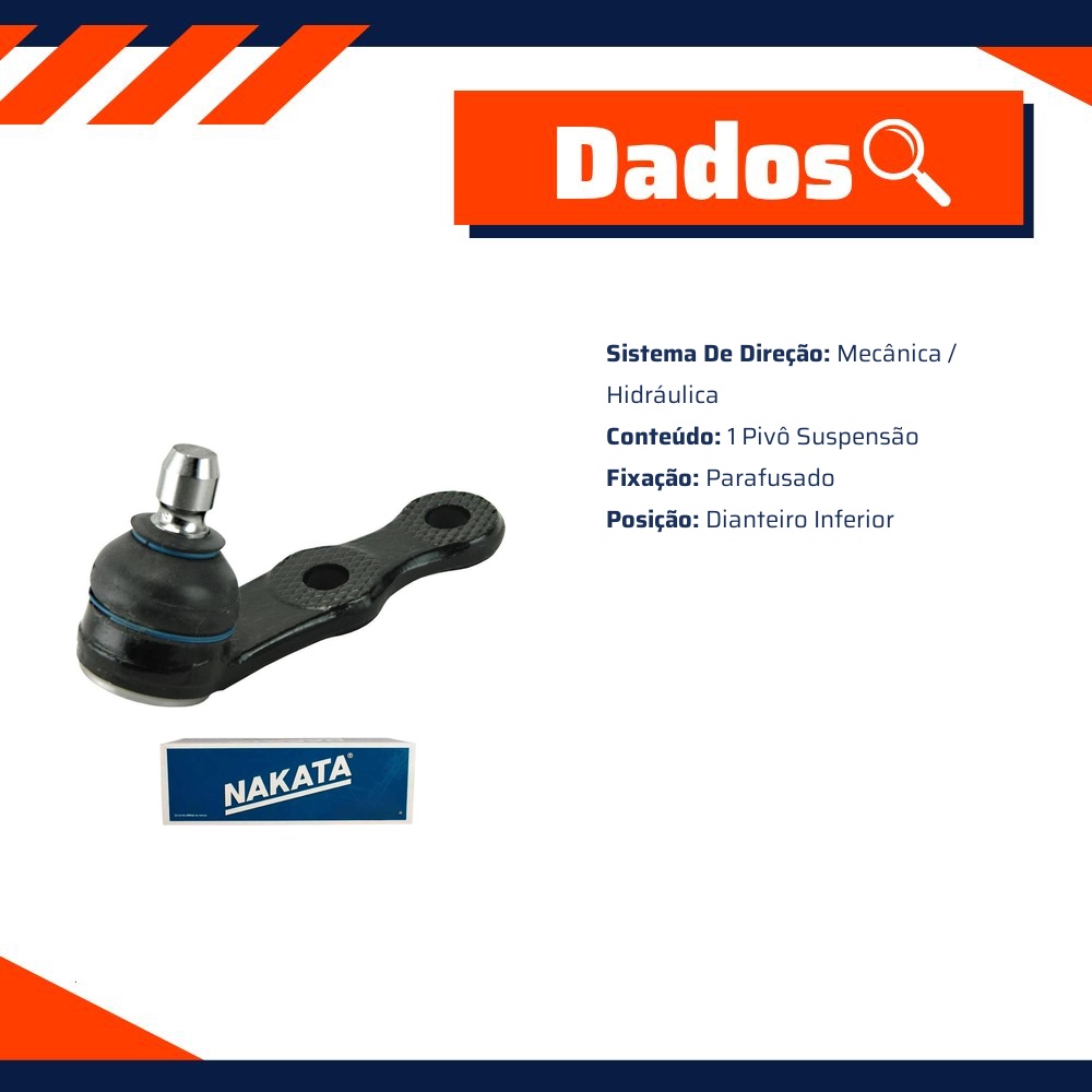 Pivô de Suspensão Dianteiro Inferior - Nakata - N 3010