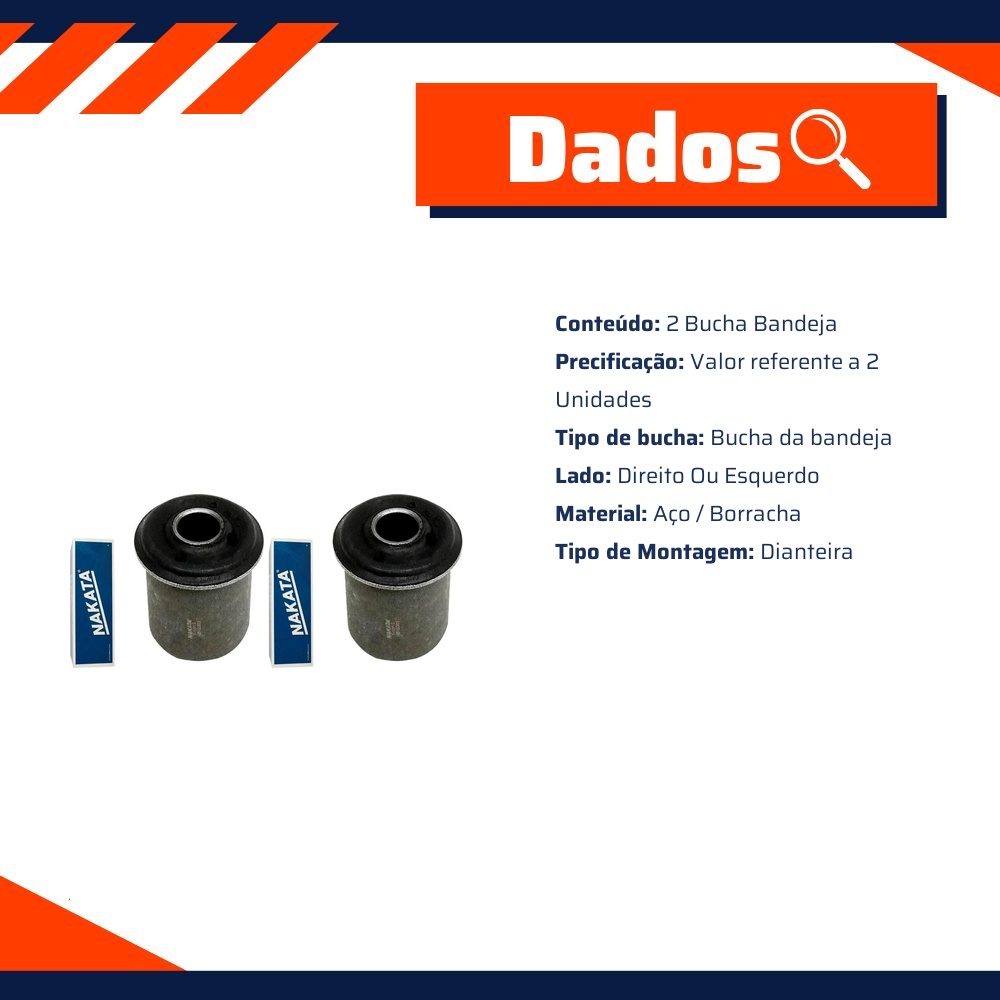 Par de Bucha da Bandeja Dianteira - Nakata - NB12003