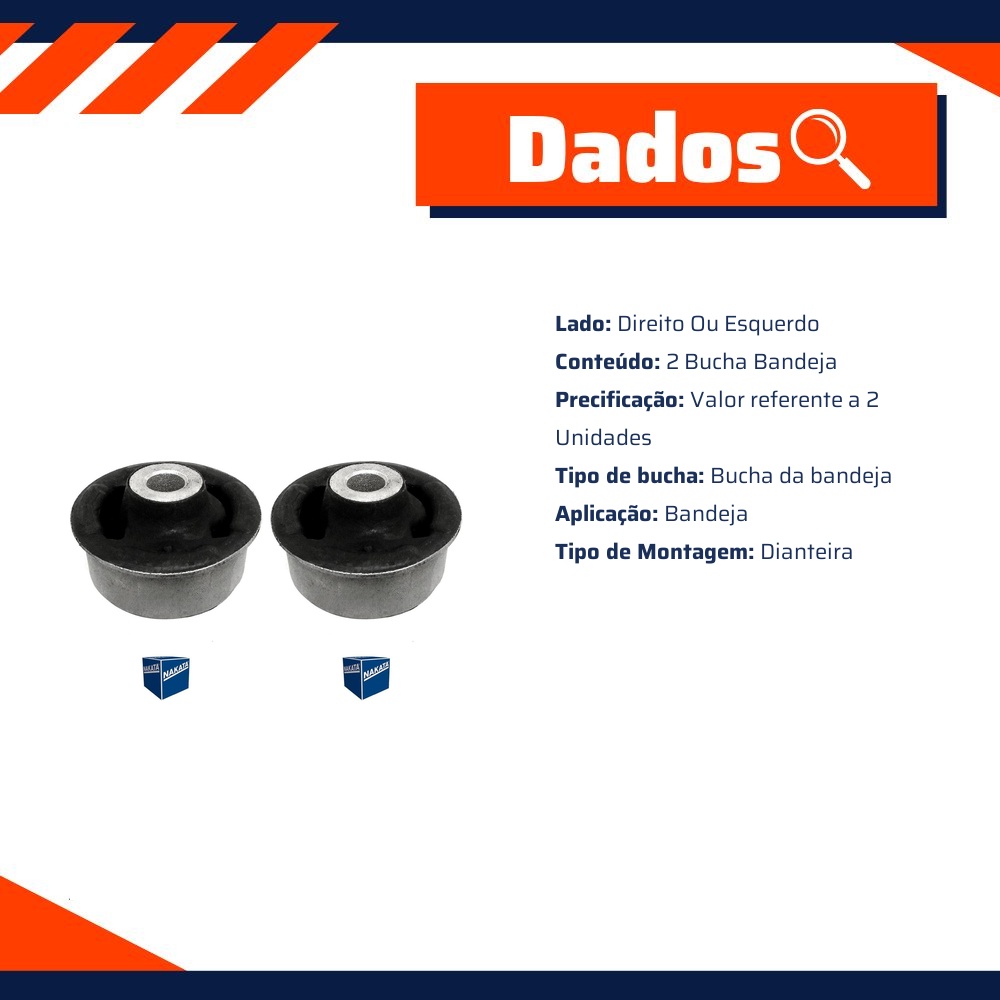 Par de Bucha Bandeja Dianteira - Nakata - NB13004