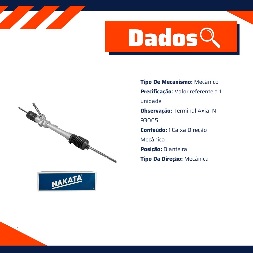 Caixa de Direção Mecânica - Nakata - NCD 30266
