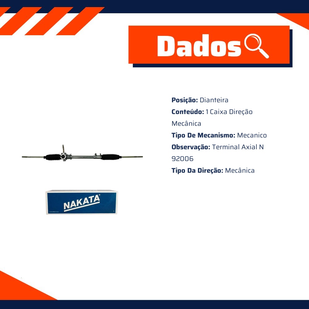 Caixa de Direção Mecânica para Ford Escort Volkswagen Apollo - Nakata - NCD 20057
