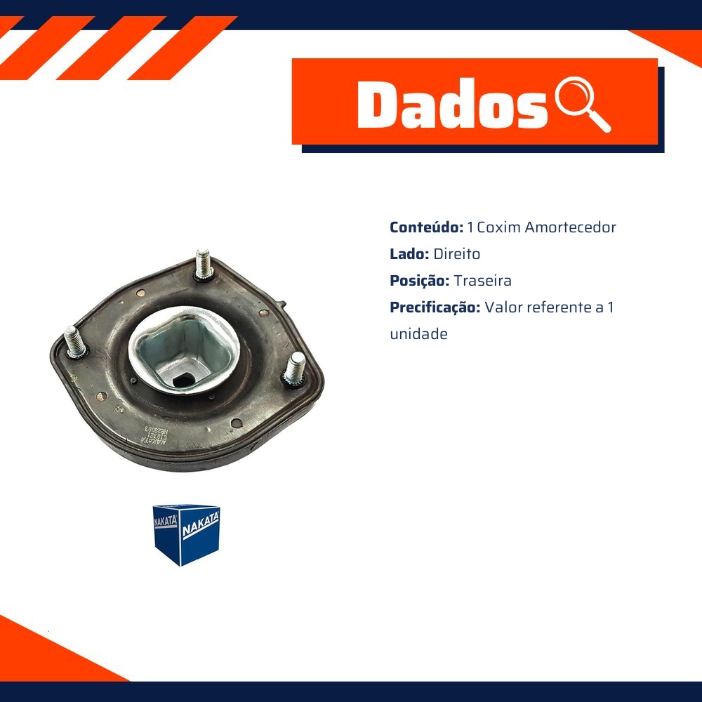 Coxim de Amortecedor Traseiro Direito - Nakata - NB28003