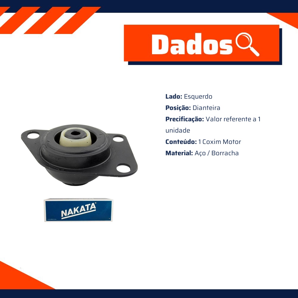 Coxim do Motor Dianteiro Esquerdo - Nakata - NB34033