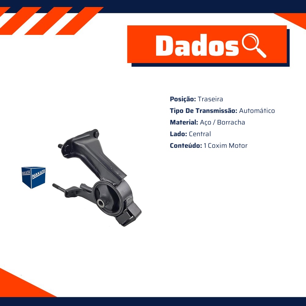 Coxim do Motor Traseiro Central para Toyota Corolla e Fielder - Nakata - NB37025
