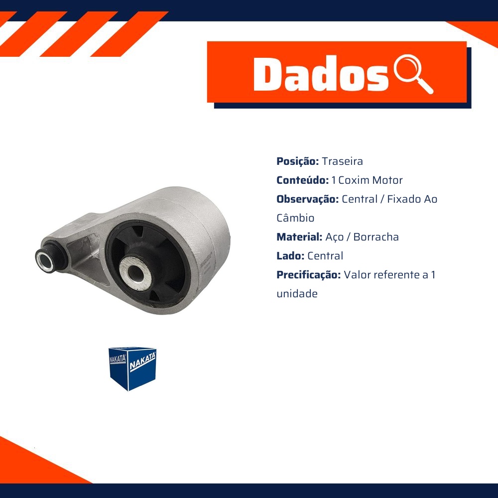 Coxim do Motor Traseiro Central para Renault Master - Nakata - NB36048