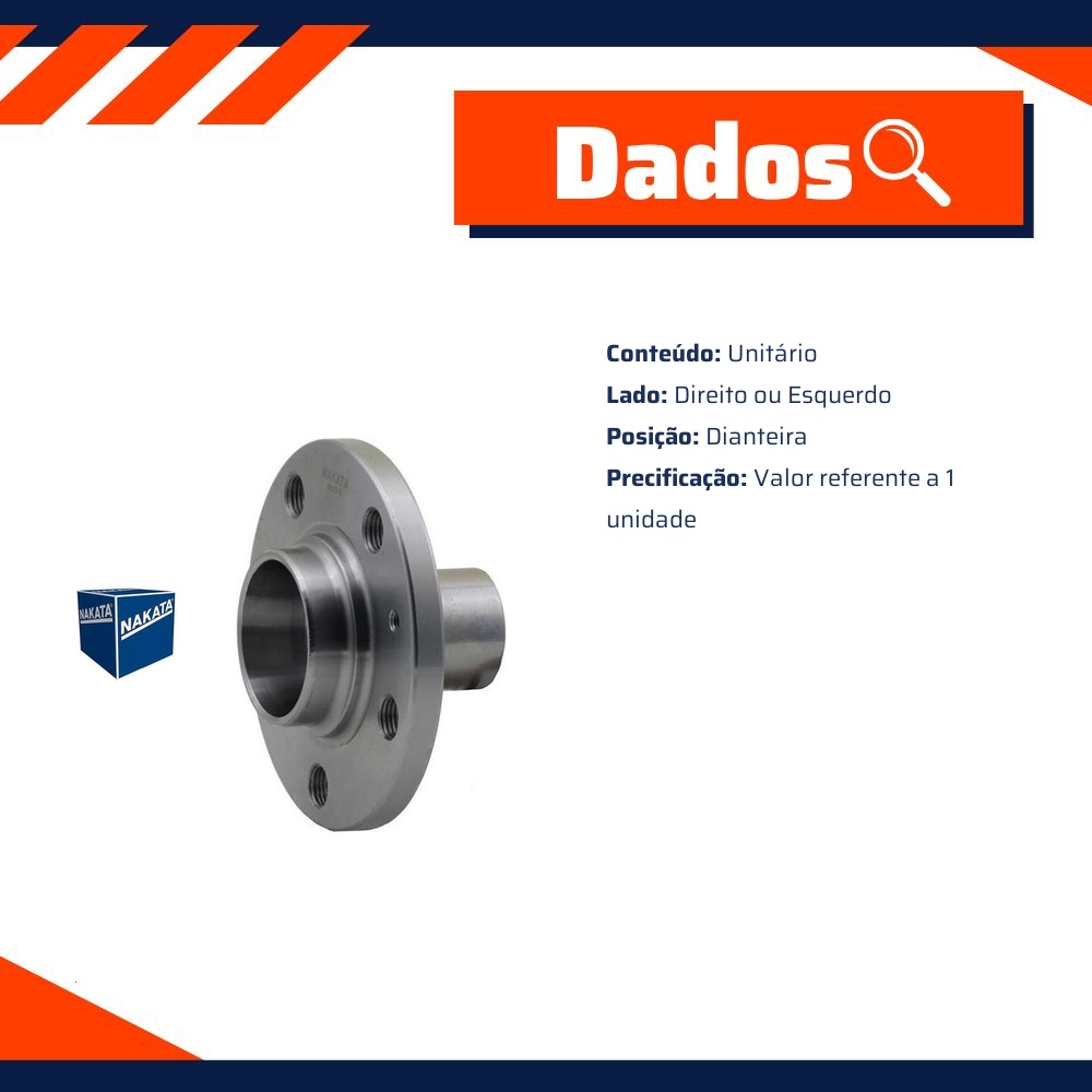 Cubo de Roda Dianteiro Direito ou Esquerdo - Nakata - NKF 8128