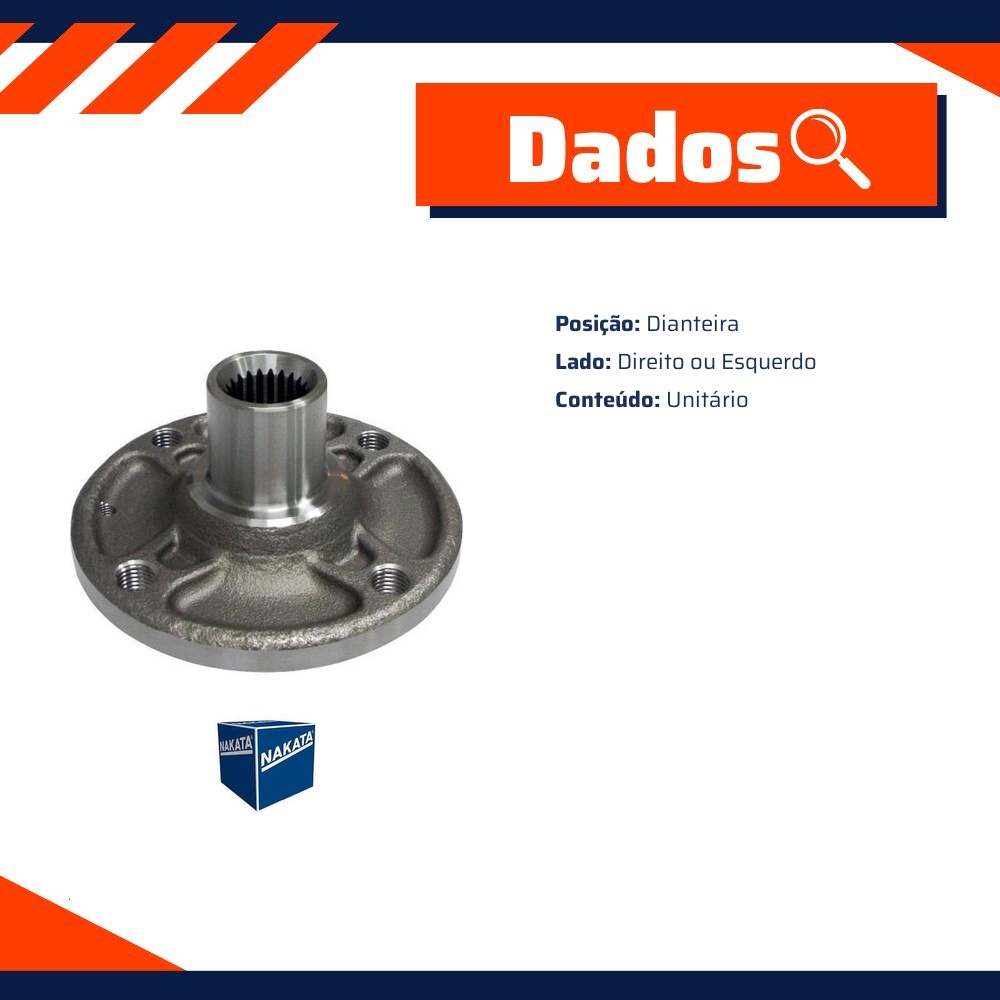 Cubo de Roda Dianteiro Direito ou Esquerdo para Volkswagen Cross Up! e Up! - Nakata - NKF 8183