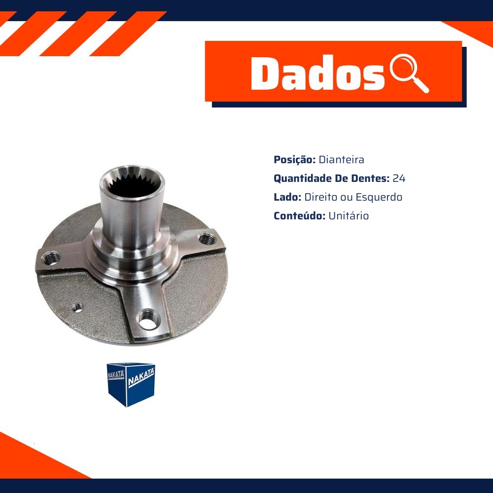 Cubo de Roda Dianteiro 24 Dentes para Ford Escort e Verona - Nakata - NKF 8017
