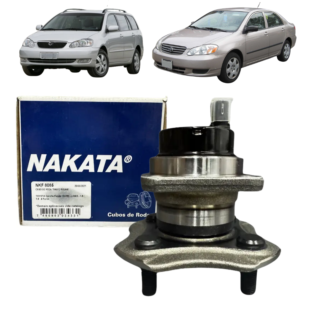 Cubo de Roda Traseiro Direito ou Esquerdo para Toyota Corolla e Fielder - Nakata - NKF 8085