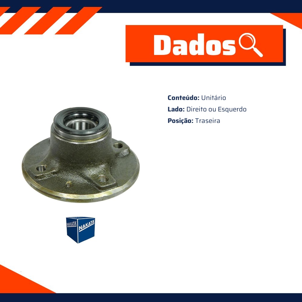 Cubo de Roda Traseiro Direito ou Esquerdo - Nakata - NKF 8032