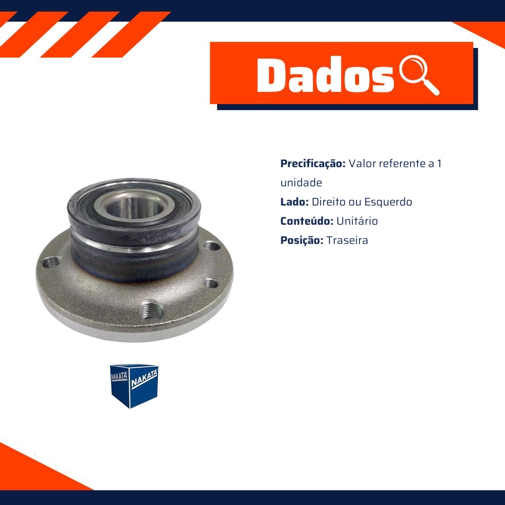 Cubo de Roda Traseiro Direito ou Esquerdo - Nakata - NKF 8070