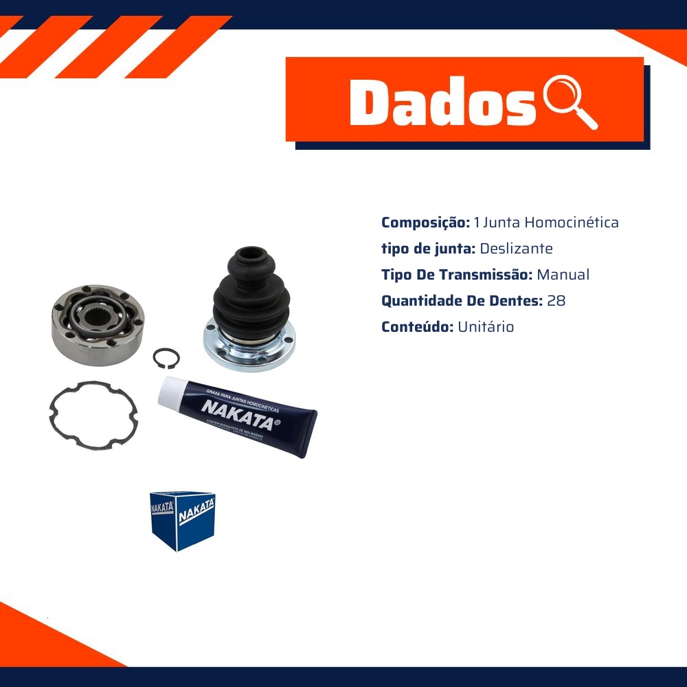 Junta Homocinética para AUDI A4 e A4 Avant - Nakata - NJH15-101D