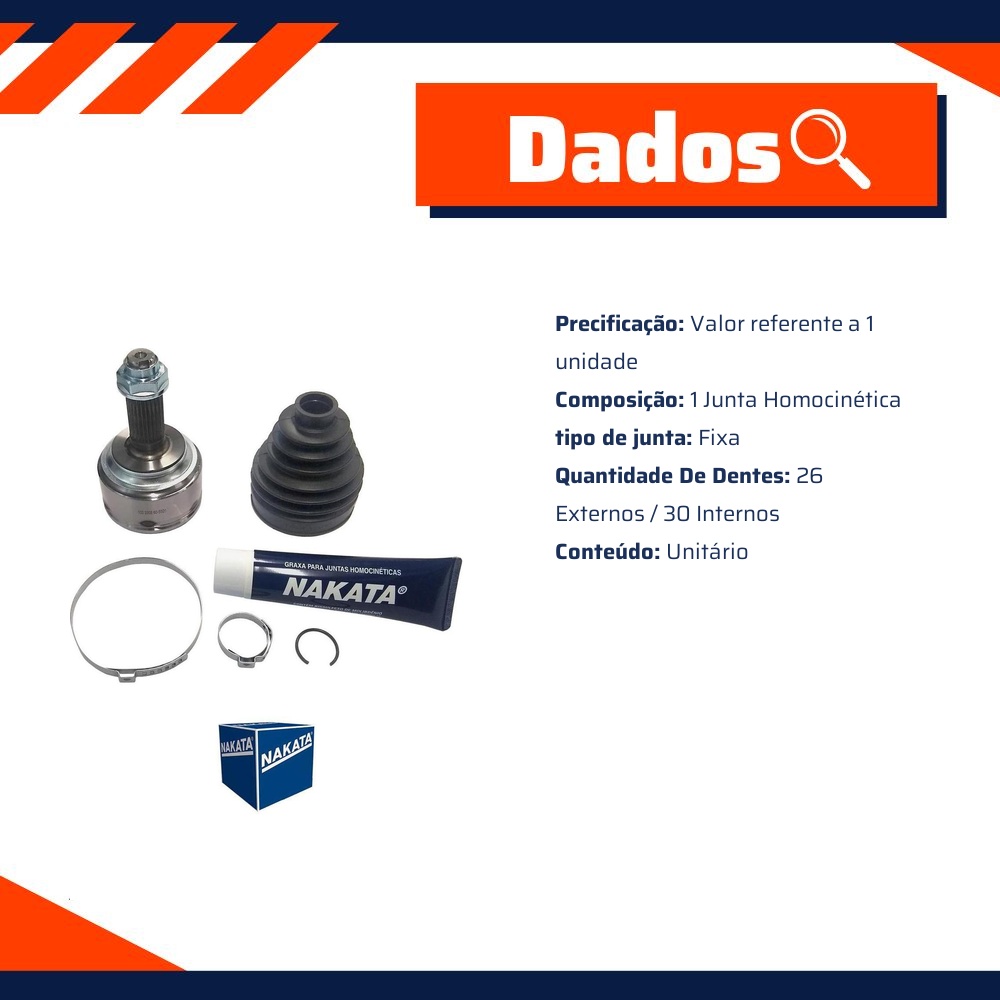 Junta Homocinética para Honda FIT - Nakata - NJH60-5501