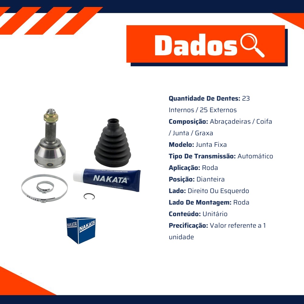 Junta Homocinética Dianteira para Ford Ecosport - Nakata - NJH28-1428