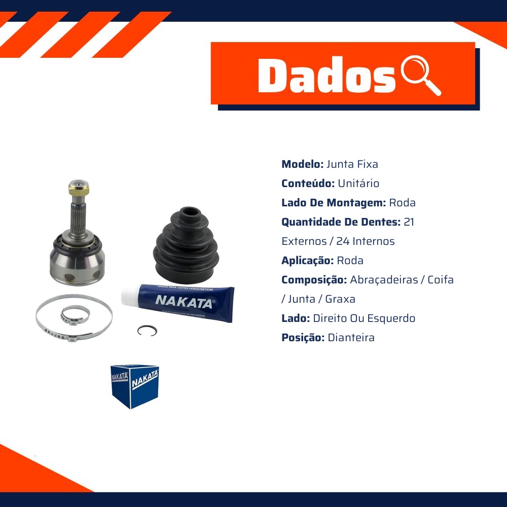 Junta Homocinética Dianteira para Renault Logan e Sandero - Nakata - NJH26-1439