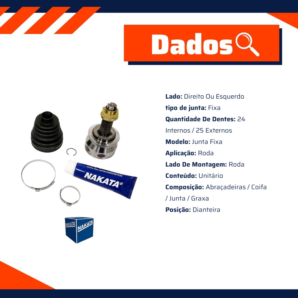 Junta Homocinética Dianteira para Fiat Bravo - Nakata - NJH32-1427
