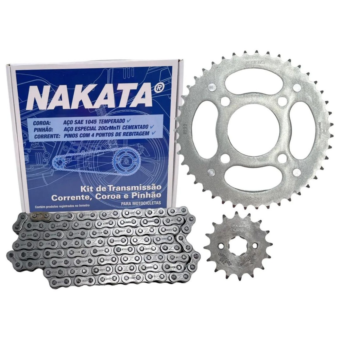 Kit da Coroa e Pinhão para Honda CG 125 e CG 150 - Nakata - TM10120