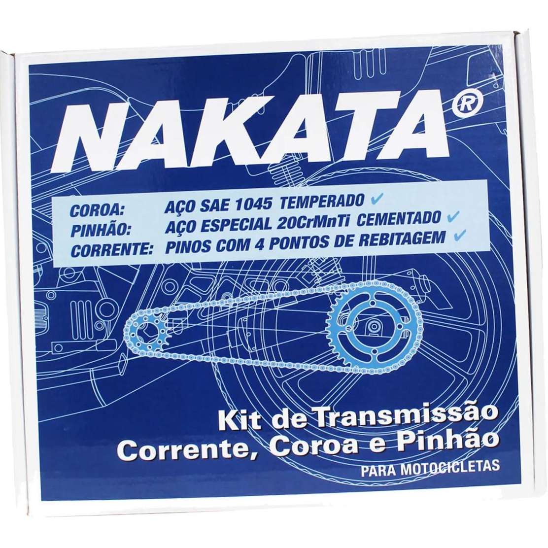 Kit da Coroa Pinhão e Corrente para Honda CB 600F Hornet - Nakata - TM10195R