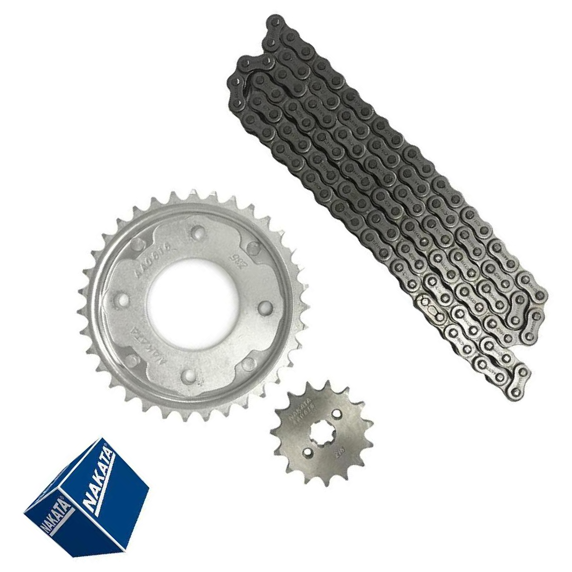 Kit da Coroa Pinhão e Corrente para Honda Biz 100 - Nakata - TM10105
