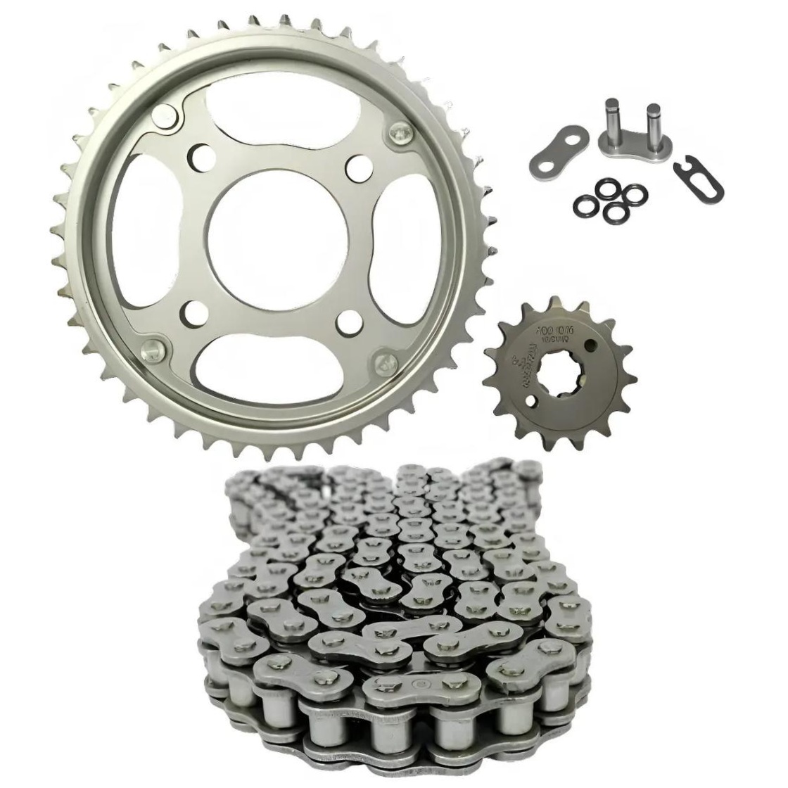 Kit da Coroa Pinhão e Corrente para Honda CG 160 - Nakata - TM10185R