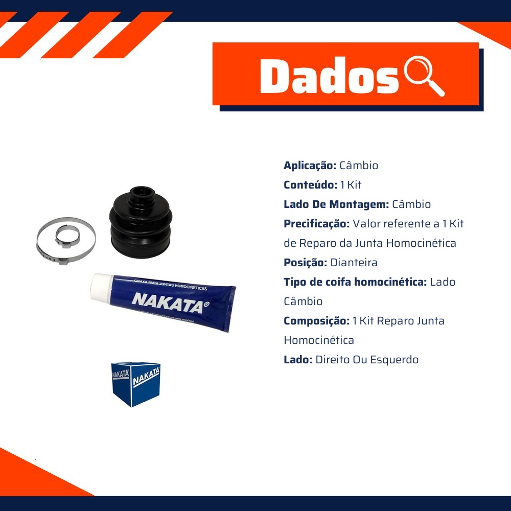 Kit de Reparo DA Junta Homocinética - Nakata - NKJ304D