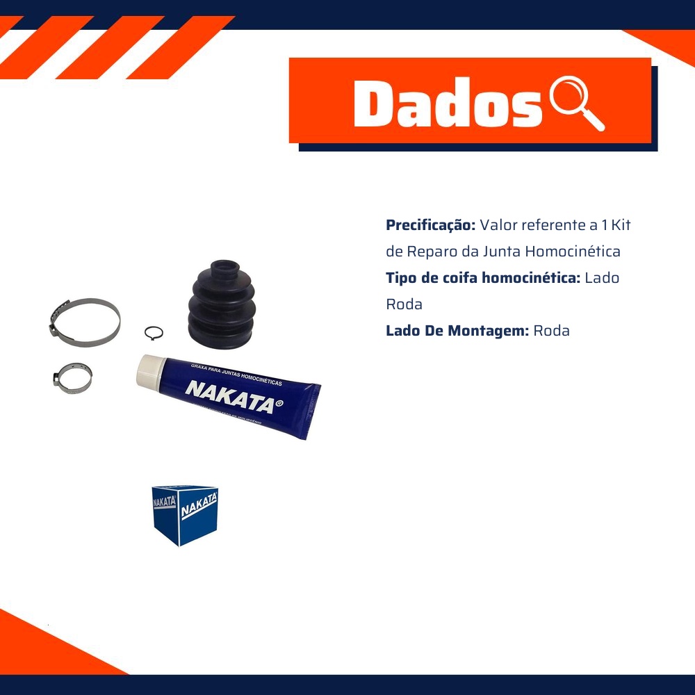 Kit de Reparo da Junta Homocinética para Renault Kwid - Nakata - NKJ8618