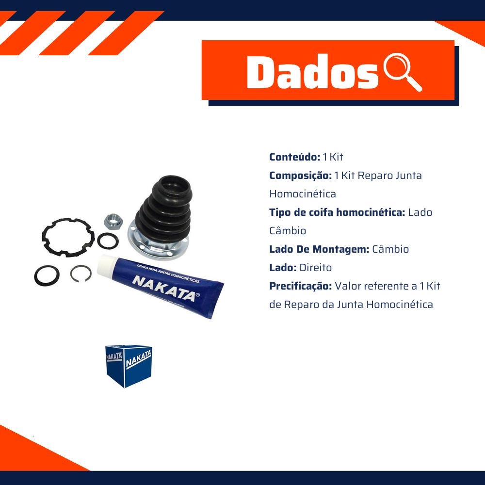 Kit de Reparo da Junta Homocinética para Volkswagen Golf e Polo Classic - Nakata - NKJ037