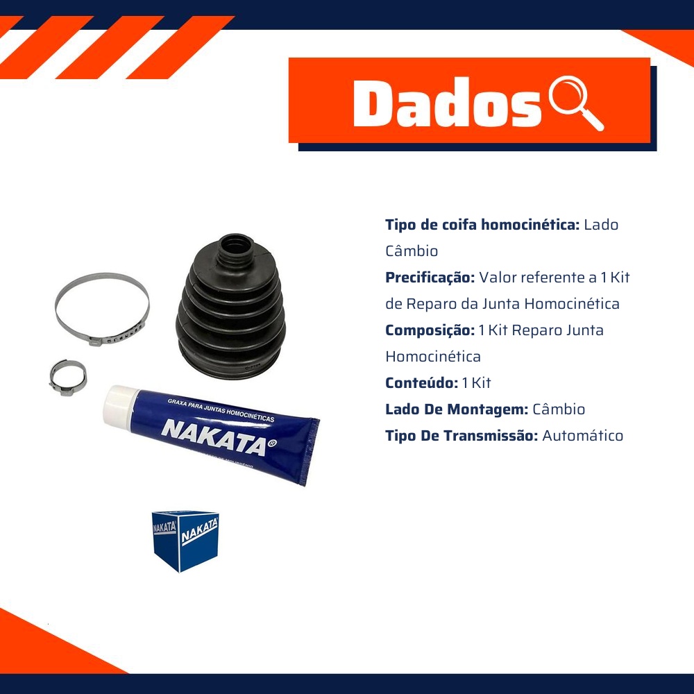 Kit de Reparo da Junta Homocinética para Chevrolet Cruze e Cruze Sport6 - Nakata - NKJ308D